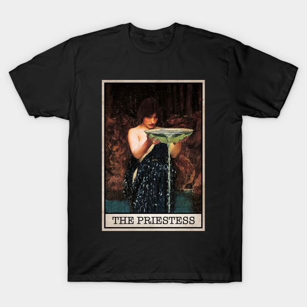 The High Priestess Tarot. T-Shirt by Gwraggedann